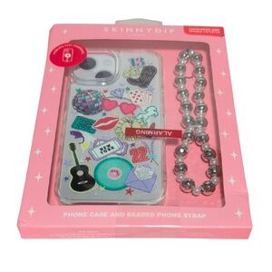Skinnydip Taylor Swift Swiftie Clear Phone Case iPhone 13/14/15 &  Beaded Strap
